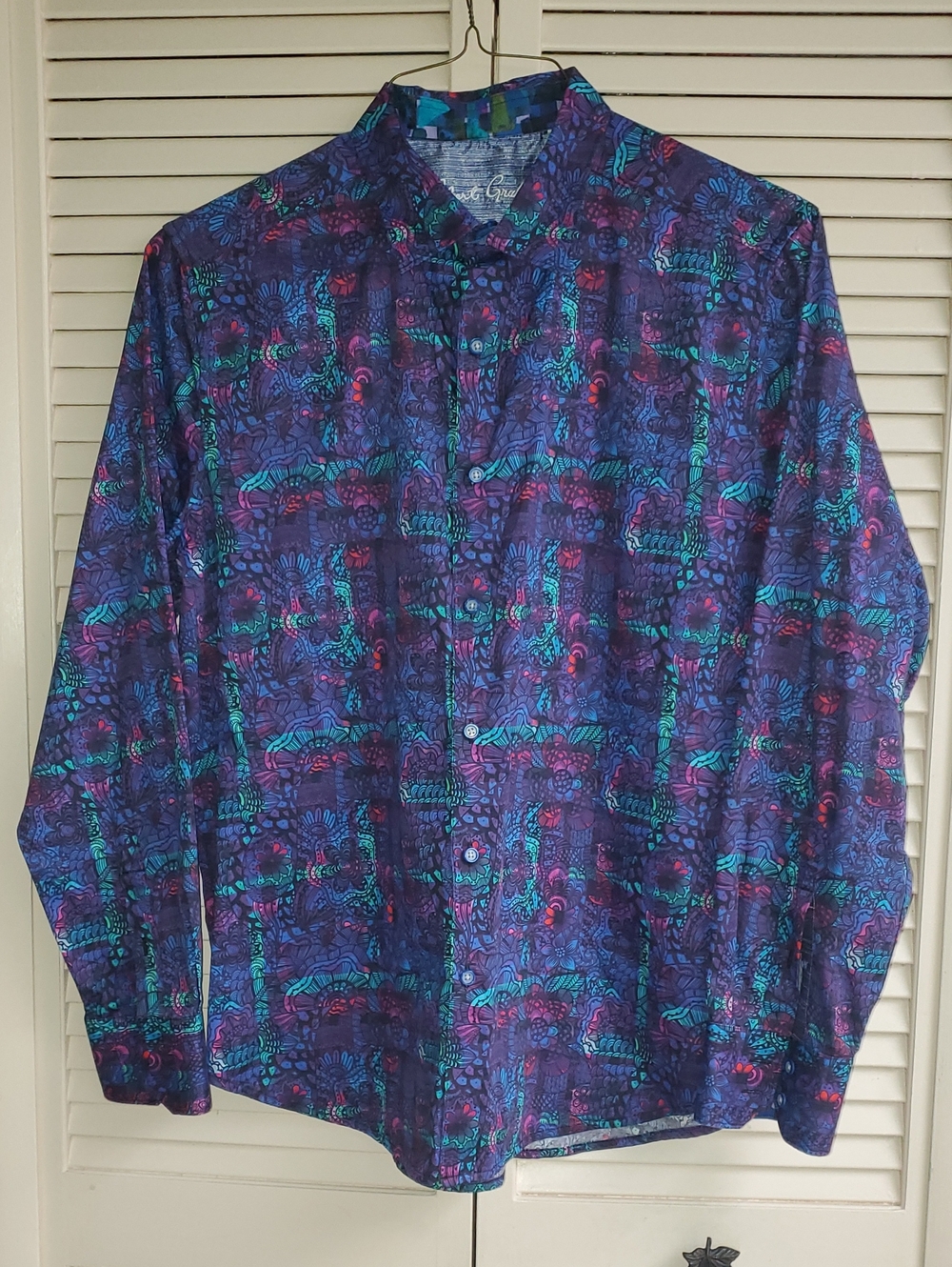 Robert Graham Teal, Purple & Pink Abstract Floral Button-Down Shirt